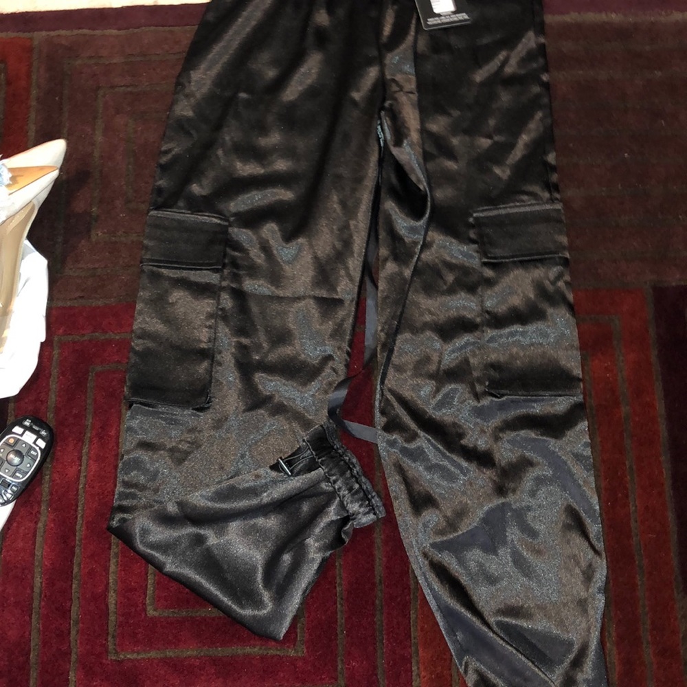 Satin cargo pants